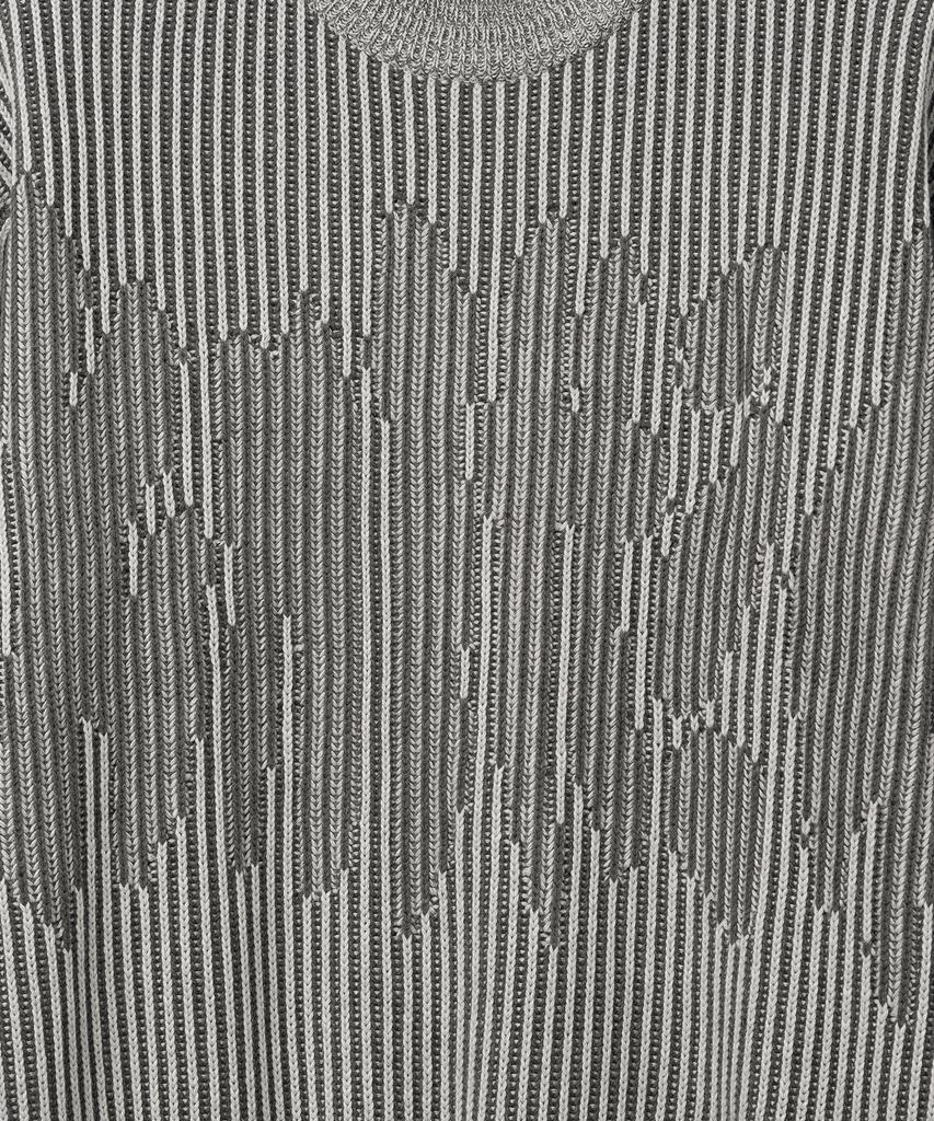 KNITTED Two-Tone Ribbed Logo Knit Charcoal