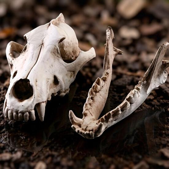 Frog Skeleton Ornament, Outdoor Patio Desktop Decor, Resin Carved Realistic Bone Texture Halloween Figure