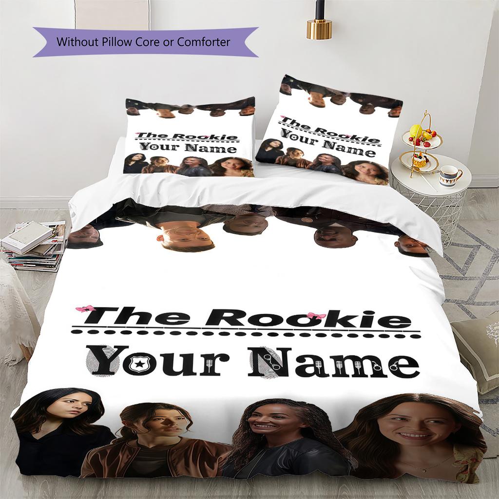 The Rookie Benutzerdefinierter Name Muster Bettwäsche Steppdecke Set Bettbezug Kissenbezug Zuhause Geburtstagsgeschenk(1 Bettbezug + 2 Kissenbezüge, ohne Füllung)