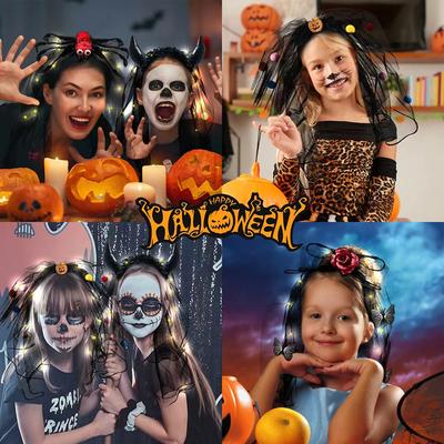Halloween Horror Atmosphere Headwear Pumpkin Spider Skull Hand Bone Headband Happy Halloween Ghost Festival Party Decor
