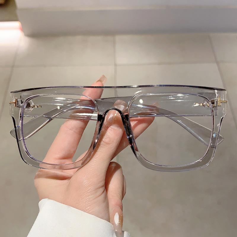 Simple Retro Thick Frame Square Anti-Blue Light Flat Glasses Trendy Unique Glasses Frame