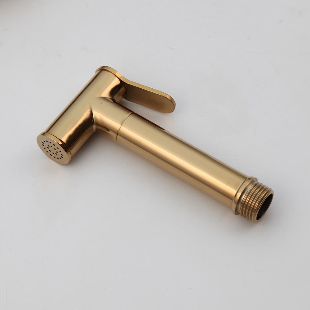Golden Plated Stainless Steel Modern Design Water Saving Handheld Bidet Sprayer Set Women's Anal Accessories Bathroom Faucet