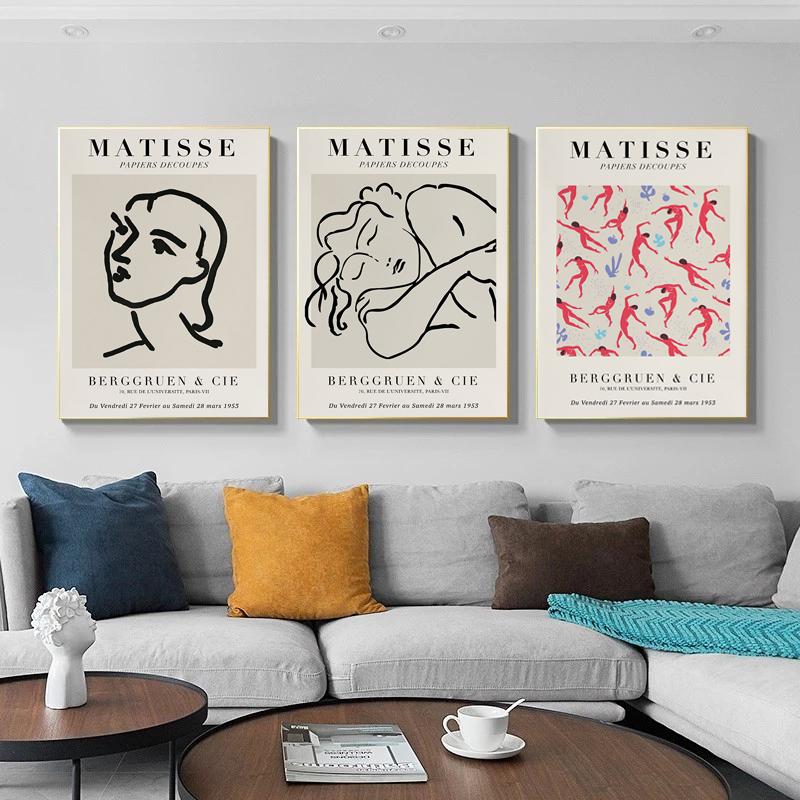 

Анри Матисс Абстрактная живопись Печать на холсте Плакат Минималистская иллюстрация Винтажная настенная картина для гостиной Домашний декор