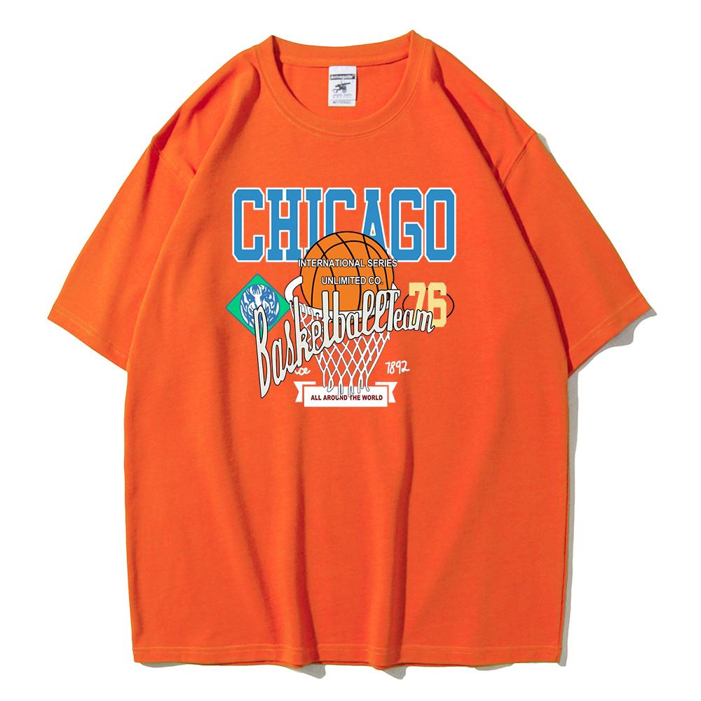 Chicago Basketball Club 76 Print Streetwear T-Shirt Women Summer Soft Cotton Brand Short Sleeve Breathable Oversize Tee Clothing