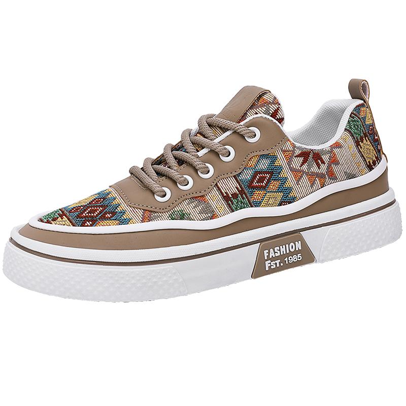 Mens Canvas Shoes Slip on Flat Outdoor Men Sneakers Lightweight Driving Loafers Breathable Male Casual Canvas Shoes Green Khaki