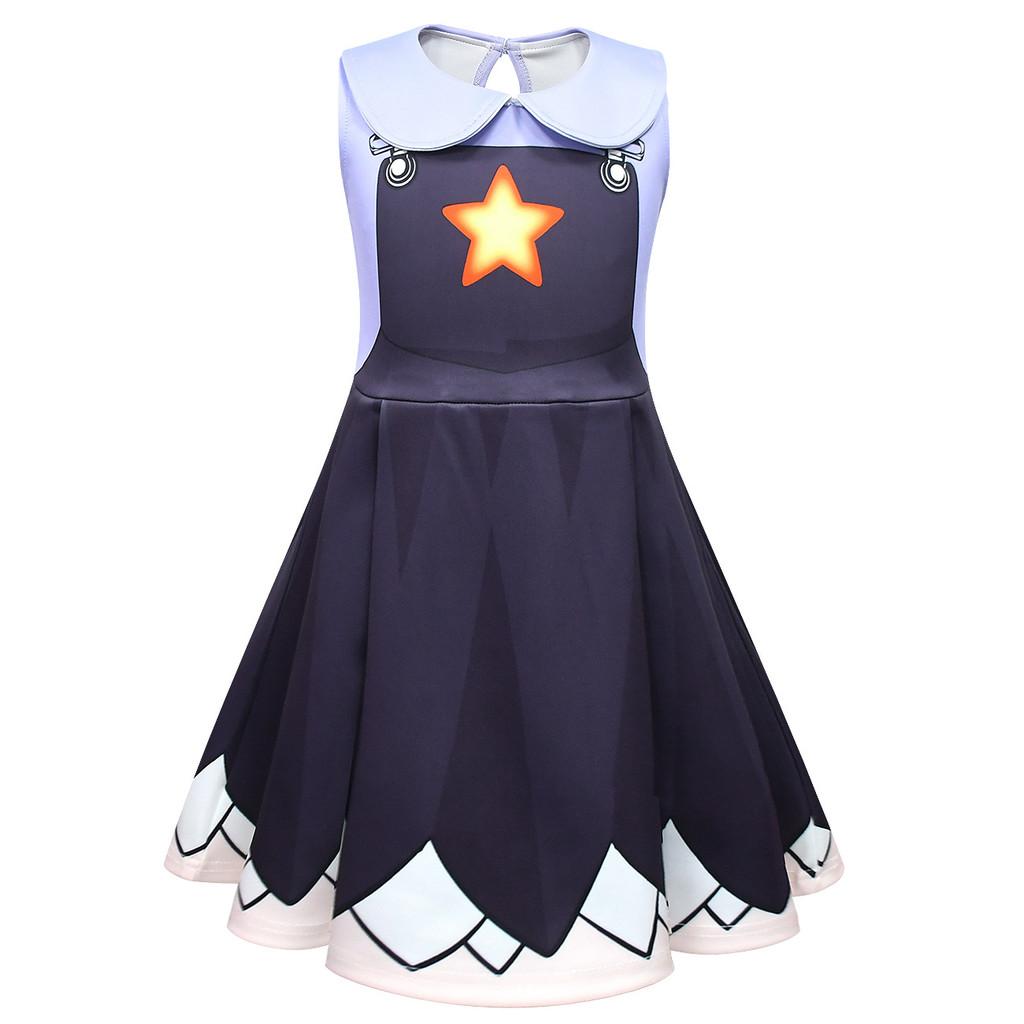 83021 Vestito Senza Maniche con Stampa Lily Lovebraids e Collo a Revers per Bambine