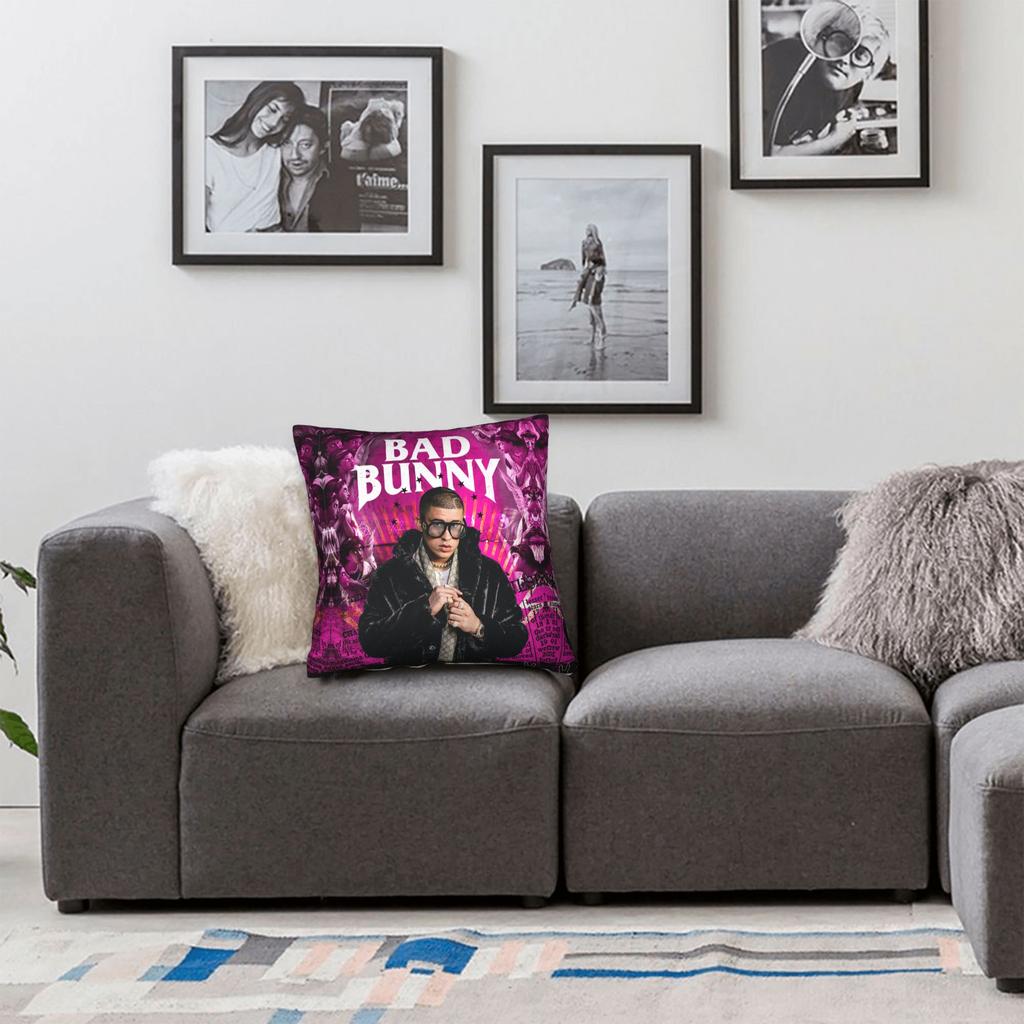 Bad World Tour Pillowcase Polyester Cushion Cover Decor Bunny Pillow Case Cover Seat Square 40X40cm