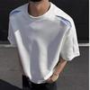Unisex American Patchwork Short Sleeve T-shirt - Casual Summer Style, Loose Fit Round Neck.