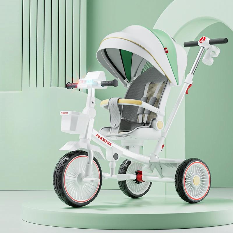 Pushable And Rideable Children'S Tricycle Multifunctional Stroller Lightweight Travel Pram Children'S Riding