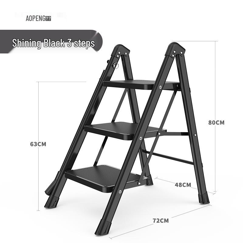 Multi-Functional Telescopic A-Frame Ladder: Indoor Folding Ladder with 3-4 Steps, Thickened for Stability.