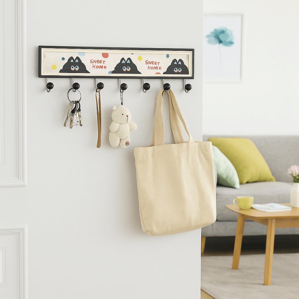 8 Hooks Clothes Coat Storage Hook Vintage Door Back Clothes Hook Suction Cup Door Hook  Home