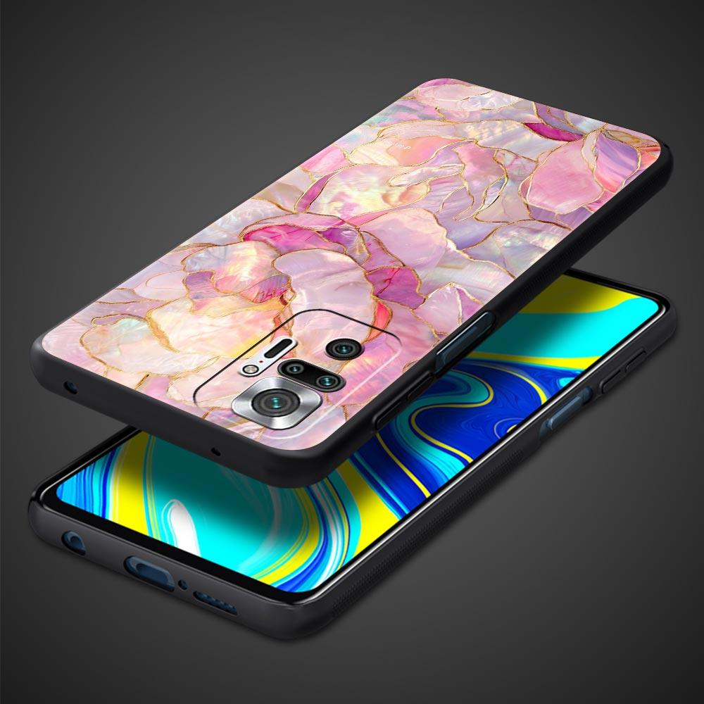 Fashion Gold Pink Marble Phone Case For Xiaomi Redmi Note 14 13 5G 10 11 12 Pro Plus 4G 14C 13C 12C 10C Black Cover