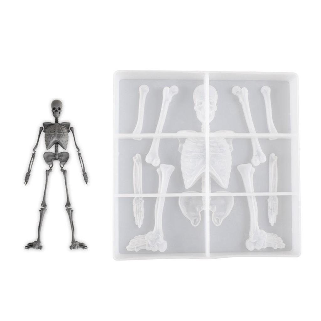 Halloween Skeleton Body Stand Mould Silicone Mold for Plaster Decorations Plaster Home Decoration Making Gypsum Mould