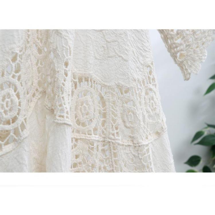 New Summer Lace Knitted Dress Women Casual Basic Loose Dresses Fashion