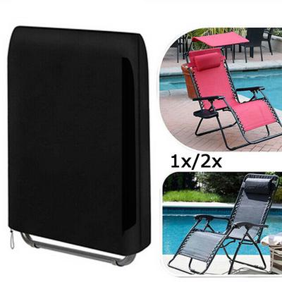 New Black Folding Reclining Chair Cover Rattan Sun Lounger Cover Waterproof