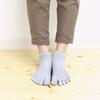 Silk Sizes Made in Japan Set of Five-Toe Socks, 23-25cm, (Silver Gray, 3)