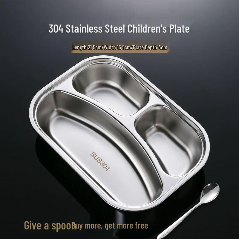 Kids Cartoon 304 Stainless Steel Divided Meal Plate