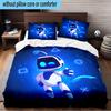 Space Adventure Astro Bot 3PCS Bedding Set 2D Printing (Includes 1 Duvet Cover + 2 Pillowcases Coreless), Bedroom decor,Fan Gift