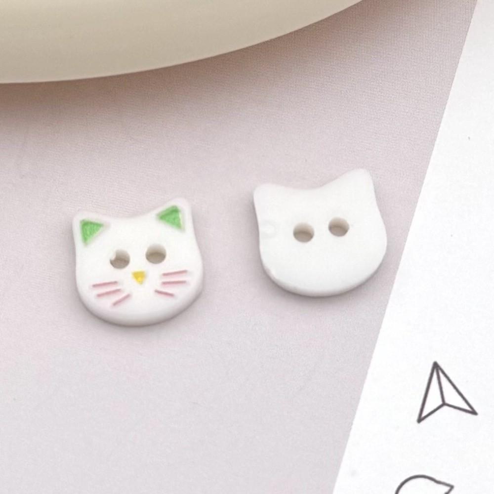 40pcs Mini 12mm Kitty Buttons Cute Creative Calico Cat Buttons Resin Colorful Kitten Head Buttons Cardigan Sweater