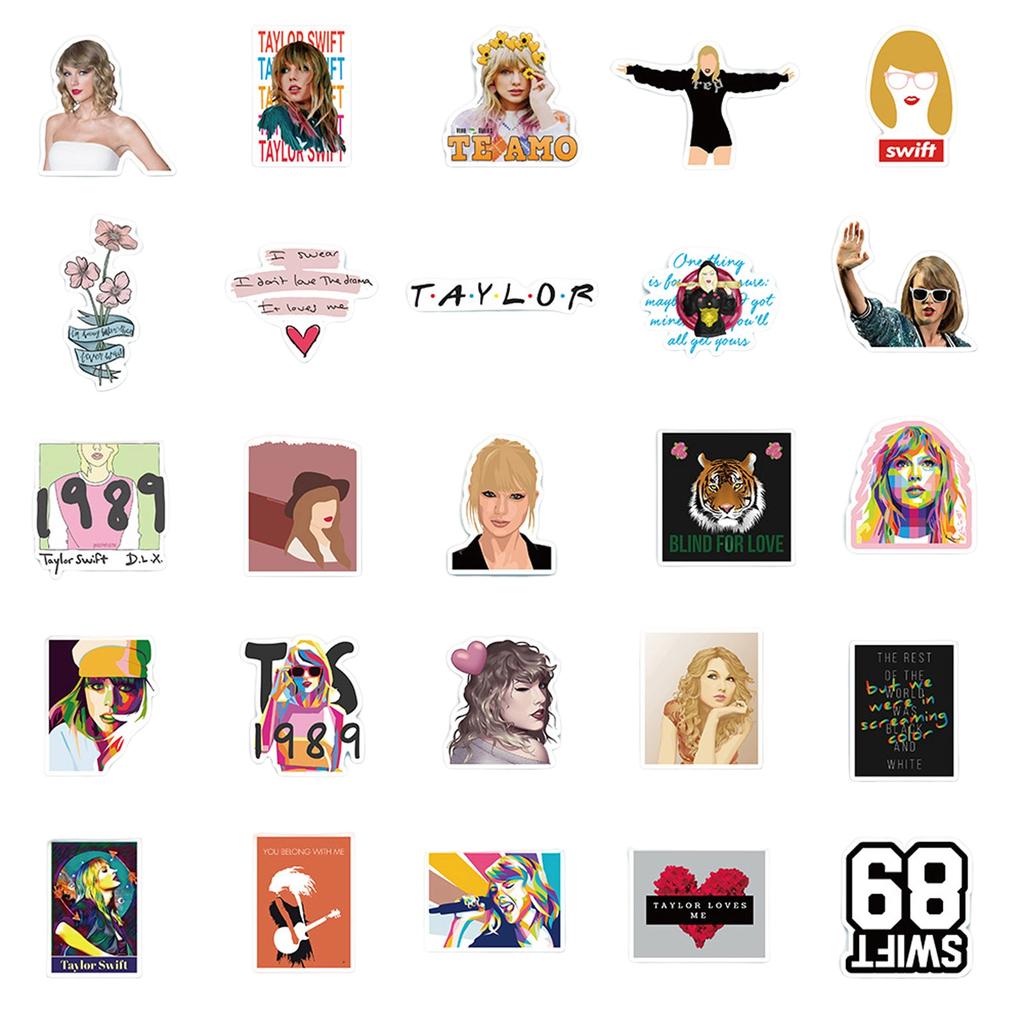 50 Music Album Stickers, Luggage, Guitar, Scooter, Phone Case, Water Cup Stickers