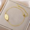 1Pcs Stainless Steel Cross Women'S Red Bracelet Holy Mother Mary Pendant Bracelet Rouge Gold Color Jewelry Religious Gifts