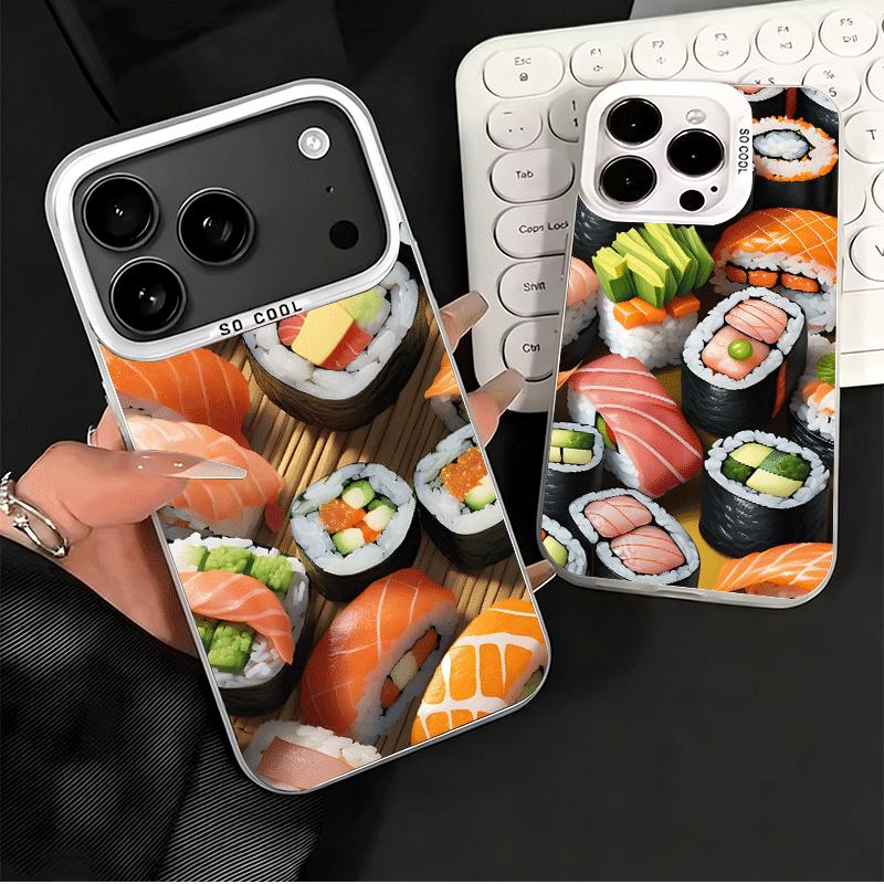 Delicious Sushi Bento Shockproof Phone Case for iPhone 17 Air 16 16E 15 Pro Max 14 Plus 13 Mini 12 Back Cover Anti Fall Fundas