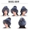 Women's Fashion Fox Fur Ball Hat Autumn and Winter Warm Fur Straw Hat