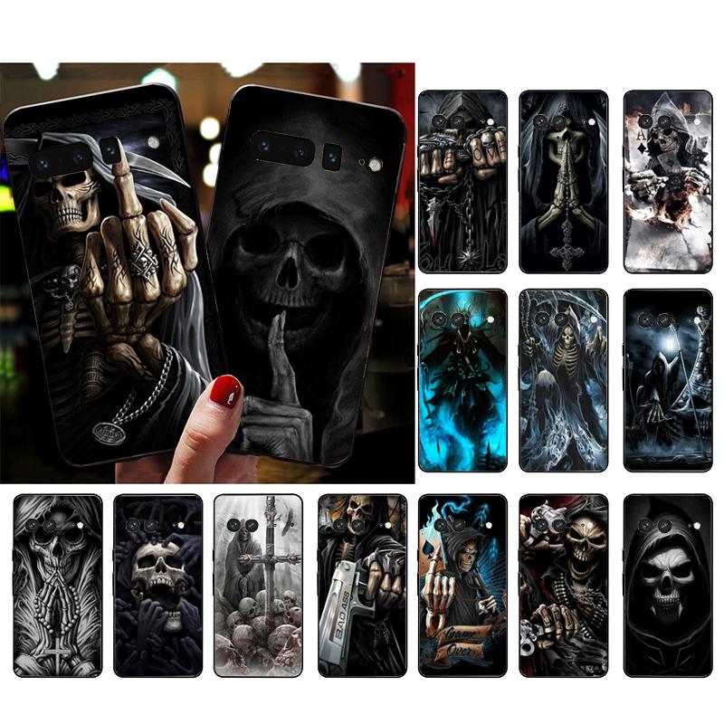 Handyhülle Für Google Pixel 10 9 Pro XL 9A 8 7 6 Pro Pixel 8A 7A 6A Pixel 8 7 6 5 Sensenmann Totenkopf Skelett