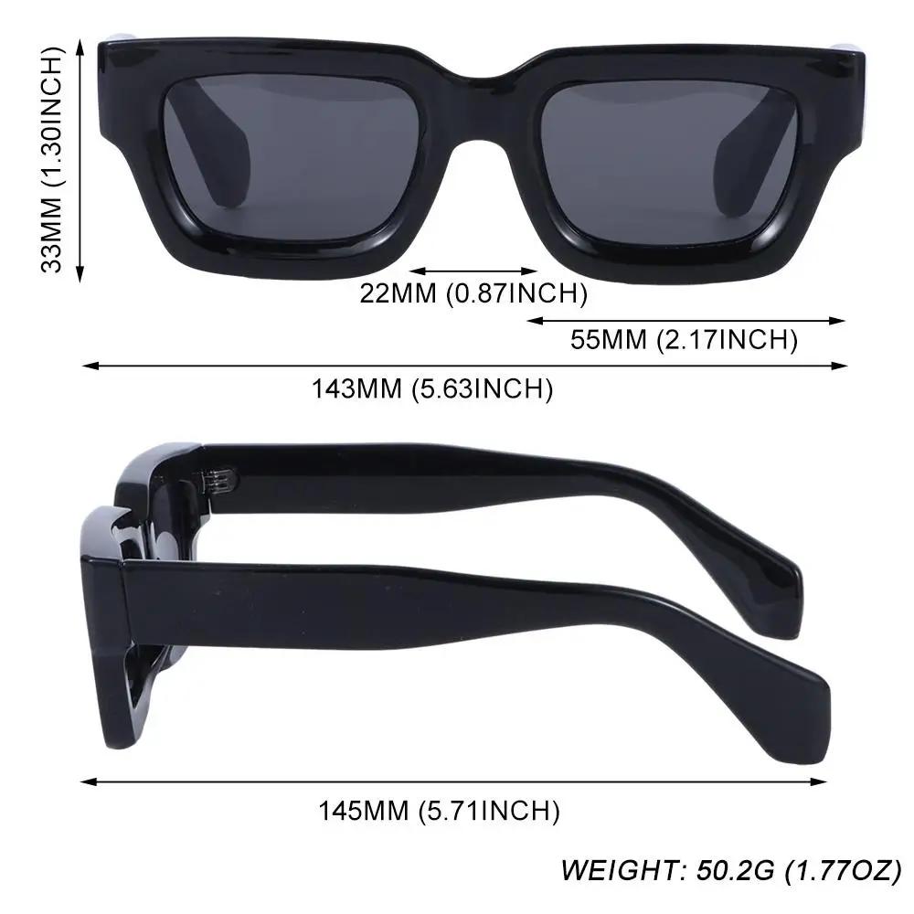 Fashion Rectangle Sunglasses Women Men Y2K Retro Eyewear Male Sun Glasses Thick Frame Vintage Shades UV400 Gafas De Sol