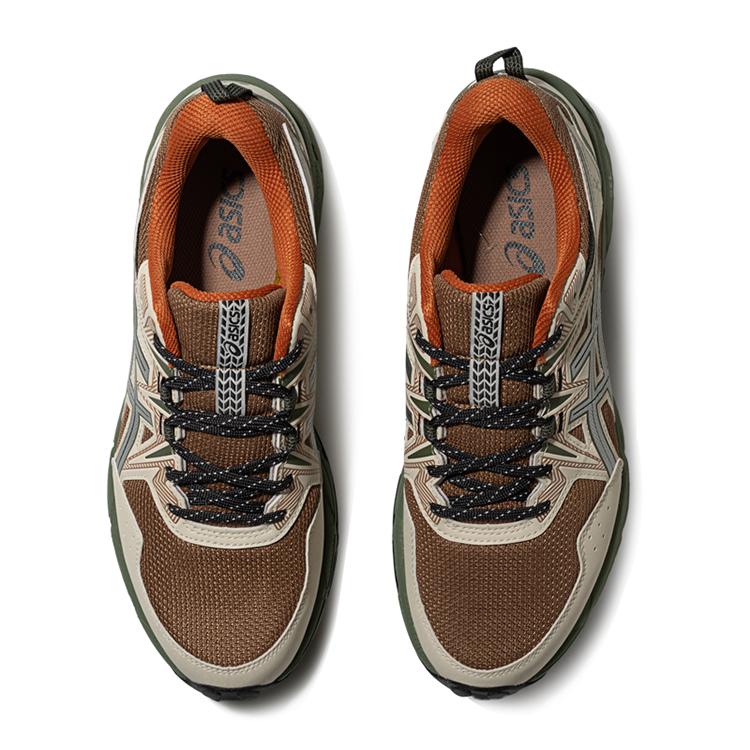 Asics Gel Venture 8 Slip Resistant Shock Absorbers Low Top Running Shoes Men's Brown Gray Sneakers 1011B831-200