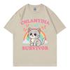 Chlamydia Survivor Funny Cat Meme Graphic T Shirts Men Women Clothing Kawai Fashion T-shirt Harajuku Y2k Short Sleeve T-shirts