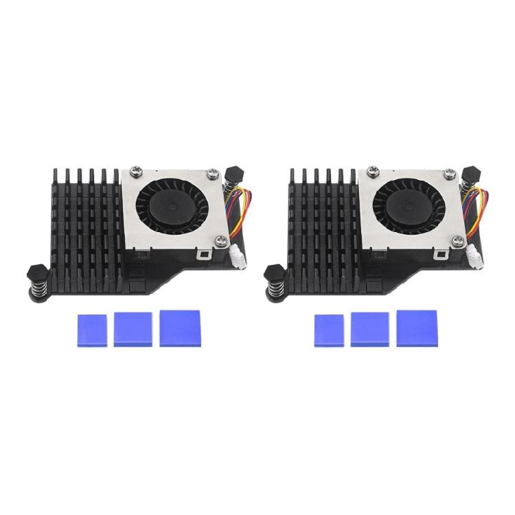 2PCS Heat Dissipation Module With Low Noise Fan Specially For RPi 5 Cooling