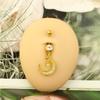 1pc Golden Belly Button Rings Pack Stainless Steel Long Dangling Navel Belly Piercing Jewelry For Women 14G Belly Bar Kit Stud