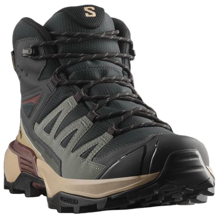 SALOMON X Ultra 360 Mid Gtx Comfortable Soft Non-Slip Wear-Resistant Hiking Shoes Men Hiking Shoes Olive-Green 477433