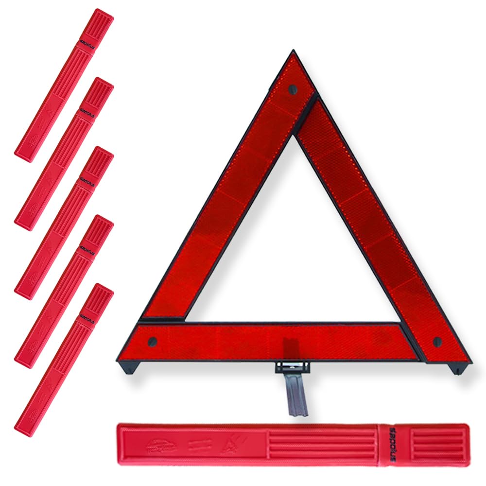 Triangle Indicator Reflector Stop Plate Emergency Stops Accidents Highway Vehicle Fixtures Foldable Case (5)