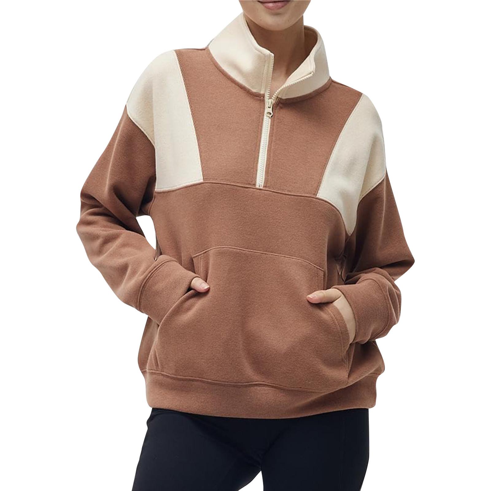 Женская негабаритная толстовка с длинным рукавом повседневная свободная рубашка на пуговицах с V-образным вырезом туника топы рубашки L бежевый 3317₽