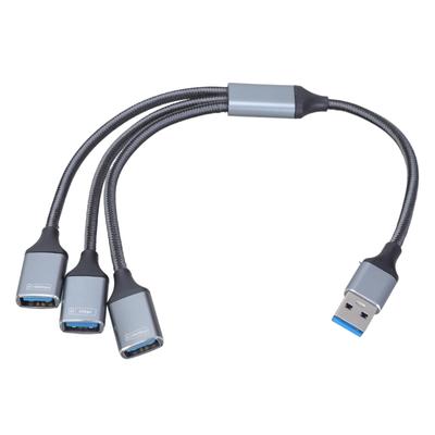 USB-Stecker-Adapterkabel mit 1x USB 3.0 und 2x USB 2.0 Port-Splitter für Laptop, TV, Powerbank, Maus