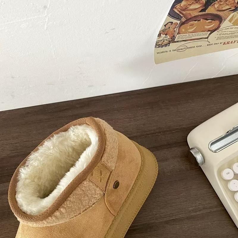 Retro Platform To Increase Non-Slip Warm Snow Boots Women'S New Winter 2025 Plus Velvet Padded Short Cotton Shoes.