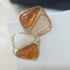 Maillard Coffee Color Amber Earrings Women's Autumn and Winter High-end Commuter Style Earrings Light Luxury Niche Design Earrings