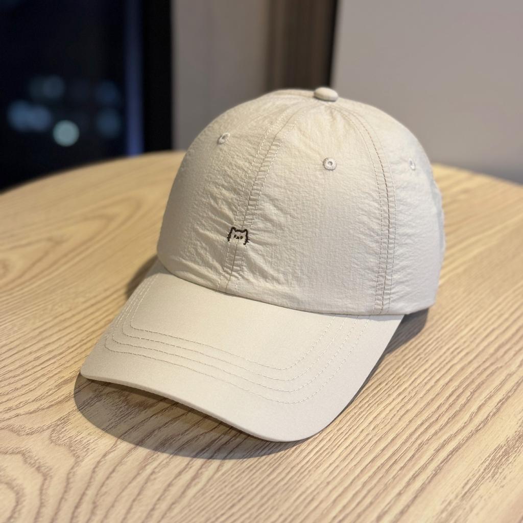 Ins Simple Kitten Embroidery Quick-drying Soft Top Baseball Cap Light and Breathable Outdoor Sports Sun Protection Cap Men and Women