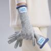 Lange Lässige und Vielseitige Wollene Winterwarme Handschuhe für Damen Weiche Zwei-Finger-Freie Touchscreen Koreanischer Stil Gestrickte Handschuhe