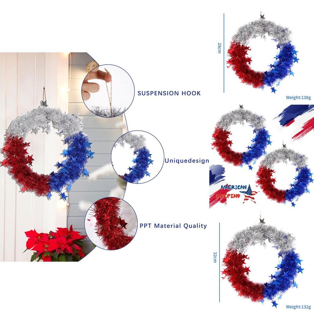 Stunning Diy Red White And Blue Star American Independence Day Wreaths For Parties