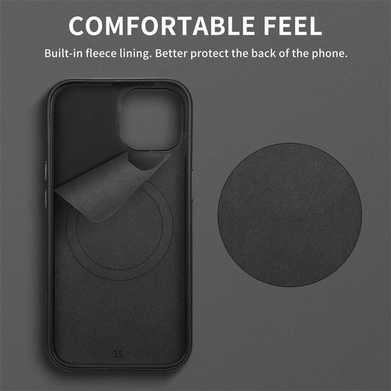 Business Sle for Macsafe Leather Case for IPhone 17 Pro Max Air 16 E 15 14 13 Pro Plus Strong Magnetic Wireless Charging Cover