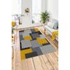 Decorative Non-Slip Base 3D Geometric Pattern Living Room Carpet Special Design, Thin, Washable Carpet