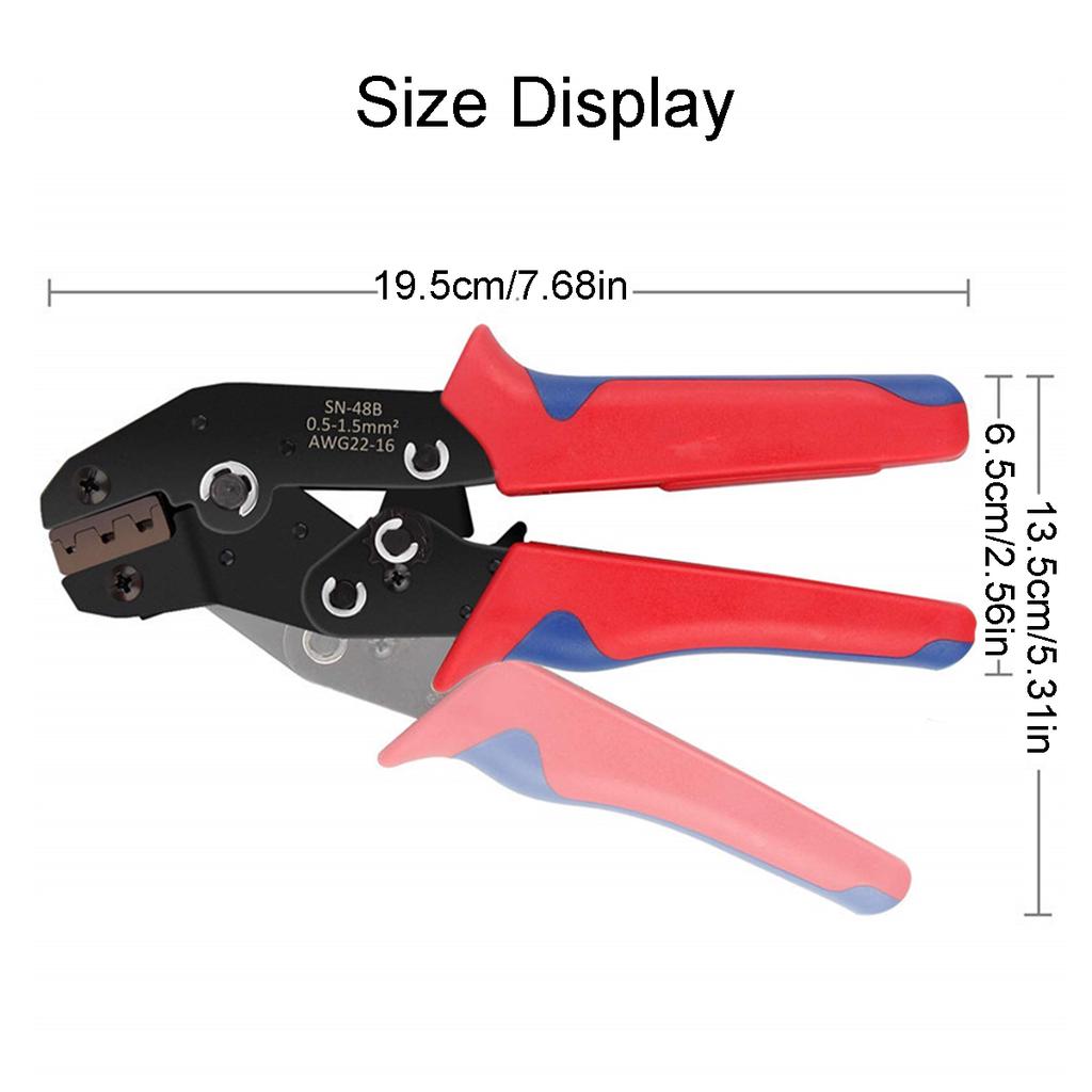 0.5-1.5mm² Crimping Clamp Tool Wire Connector Terminal Ratchet Crimper Pliers