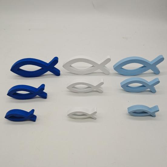 9 st/set Trä Hål Fisk Väggdekoration Nautiskt Kustnära Havstema Hängande Ornament Fiskstim Strand Sjöhus Badrum Väggkonst