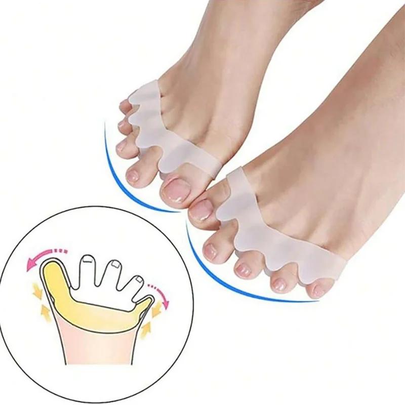 Protective Toe Separator Suitable Bunion Yoga Gel Silicone Hammer Toes Corrector for Women Men Straighteners Overlapping 1 Pair