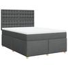 Boxspringbed met Matras Donkergrijs 140 x 190 cm Stof