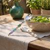DIY Saladelepel Kralen Roestvrijstalen Lepel, Dessert met Kralen en Metalen Blank Handvat, 2-in-1 Keuken Vork Bestek Tafelgerei Serveergerei