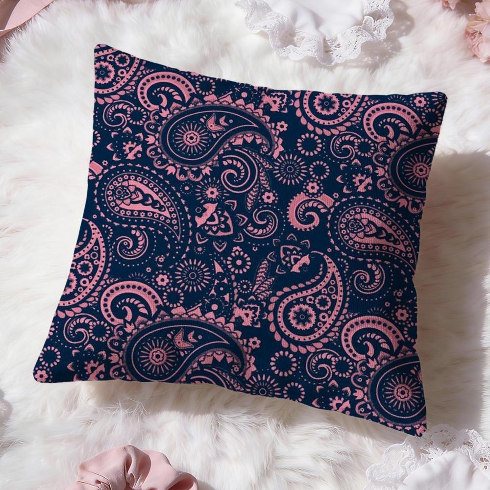 Painted Design P-PaisleyS Cushion Cover Premium Comfort Reversible Pillow Cove -Two In One Design for Any Room & Car Interior